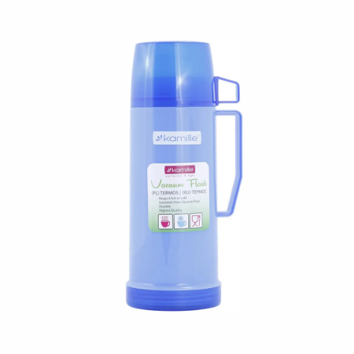Термос 450мл скляна колба + пластикова чашка (синій,зелений,червоний) KAMILLE 2070 Житомир - фото 8