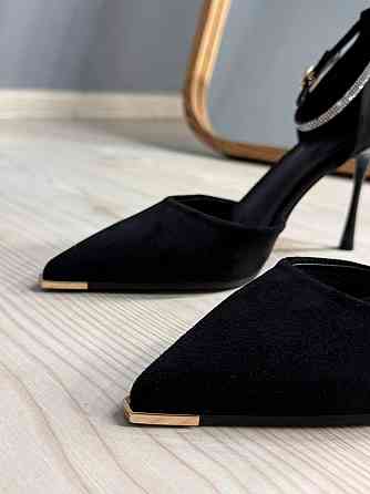 Туфли женские Meideli 50-1 D’Orsay на шпильке с ремешком замшевые со стразами чорные, 39, 24,5 см Киев