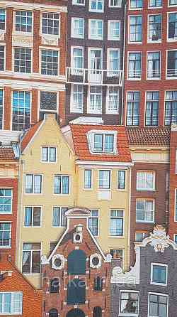 Шпалери вінілові на флізеліні AdaWall Roka 1.06х10 будинку для дитячої кімнати теракота коричневі жовті 23115-3 Київ