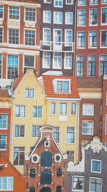 Шпалери вінілові на флізеліні AdaWall Roka 1.06х10 будинку для дитячої кімнати теракота коричневі жовті 23115-3 Київ - фото 2