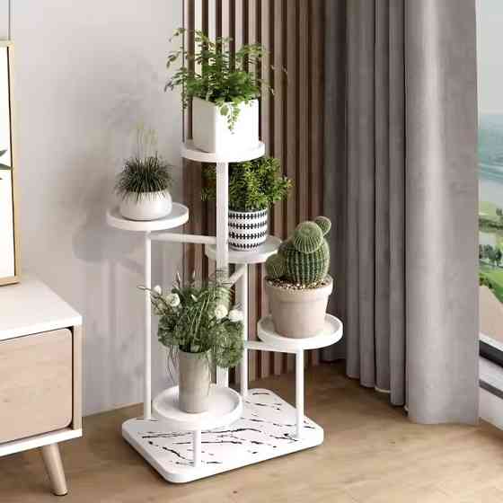 Стеллаж для цветов и растений на 5 ярусов цвет белый Каменец-Подольский