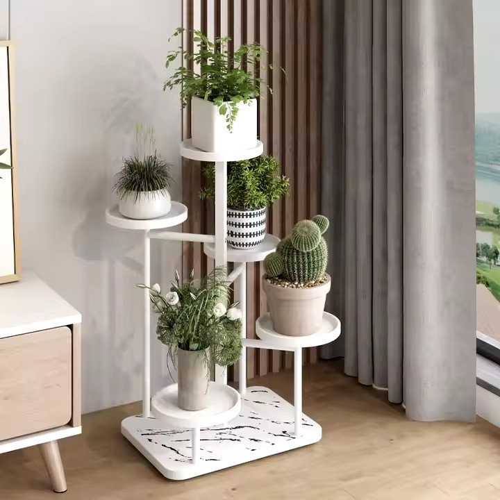 Стеллаж для цветов и растений на 5 ярусов цвет белый Каменец-Подольский - изображение 1