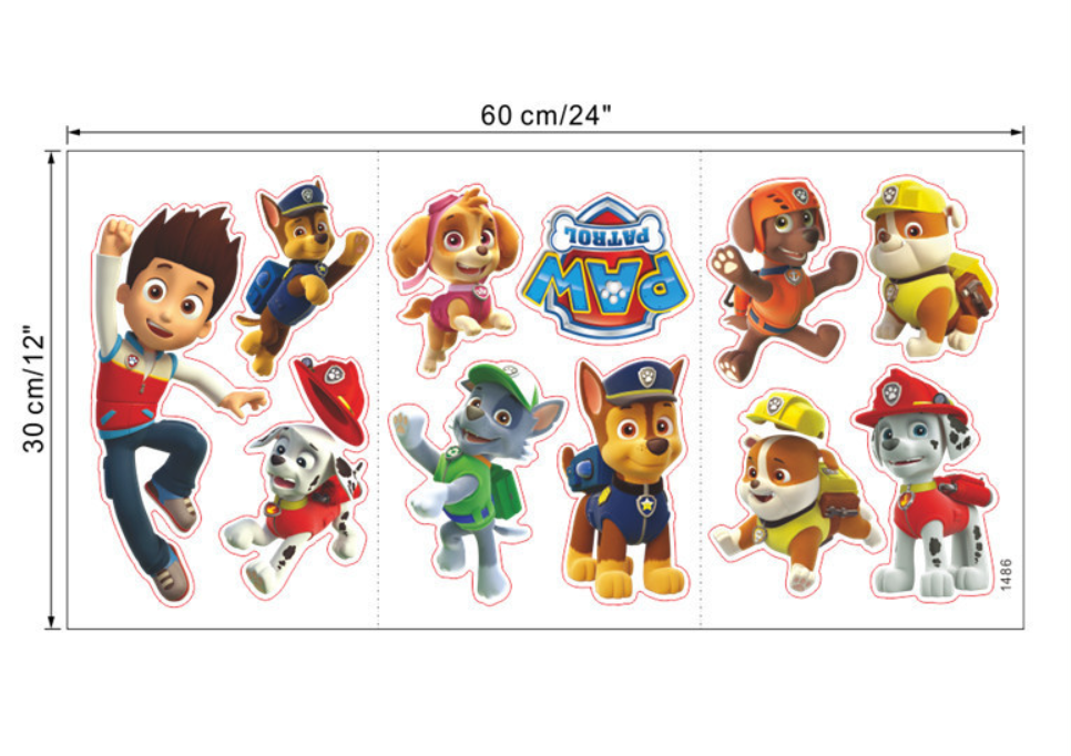 Набір наліпок «Щенячий Патруль» вінілових для дитячої кімнати хлопчиків 30х60 см Кам'янець-Подільський - фото 3