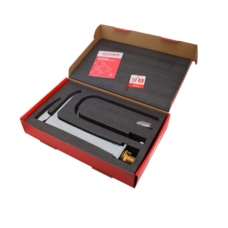 Высокий смеситель для умывальника Koer KB-13007-01, цвет хром (KR3444) Харьков - изображение 3