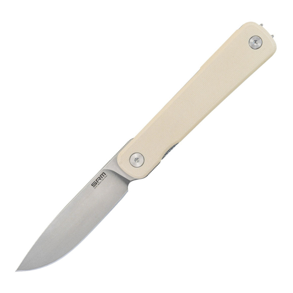 Ніж складаний туристичний SRM Palfrey 135L-GT (8.3 см) 14C28N / G10 білий Київ - фото 1