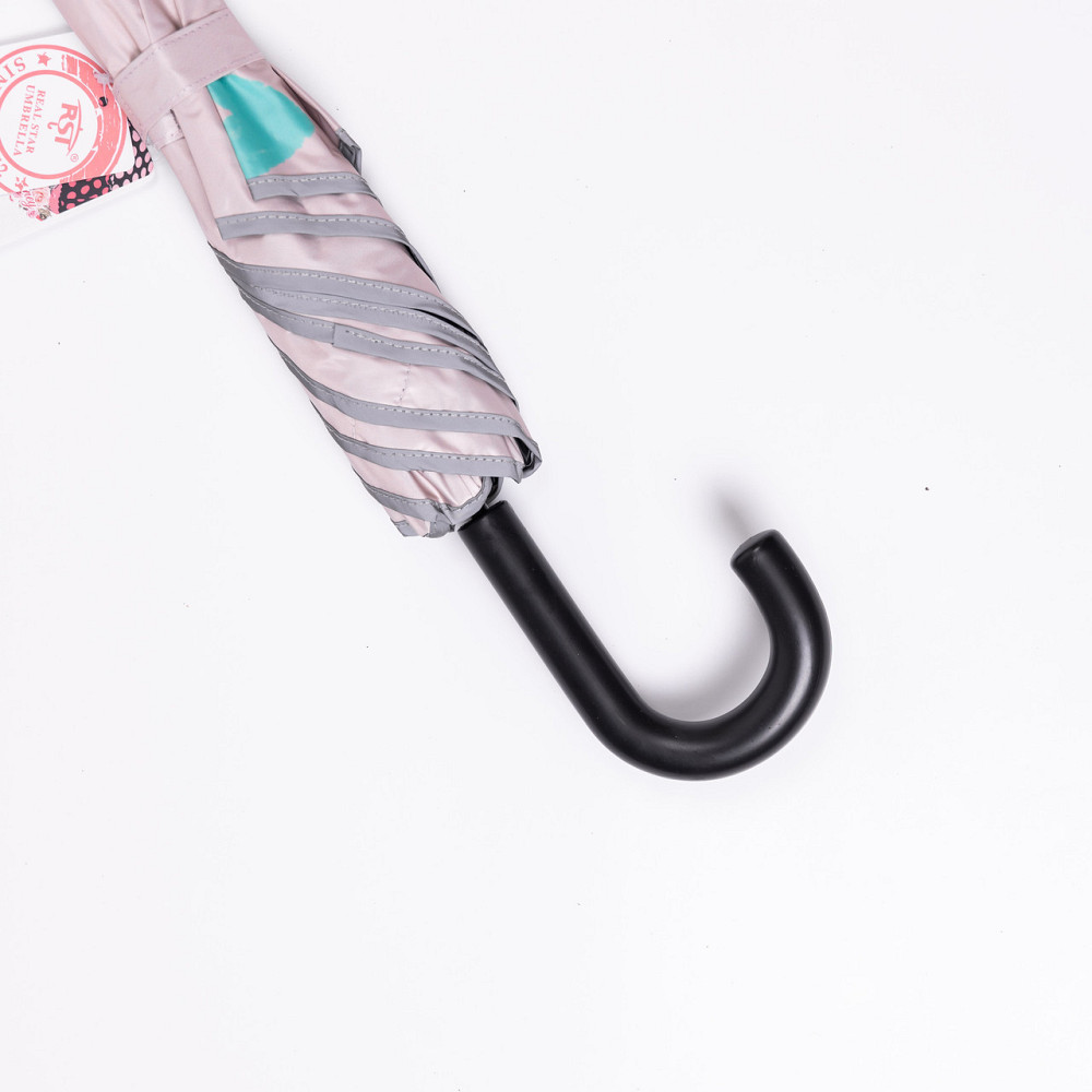 Зонт детский механический элегантный с принтом прочный надежный из полиэстера диаметр 90 см Бежевый HP-23-13BE Киев - изображение 7