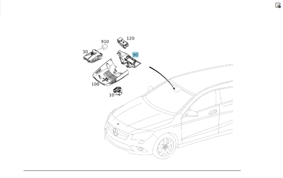 Mercedes-Benz  A1768210136 9051 Накладка на стелі під кнопки екстреного виклику Одесса