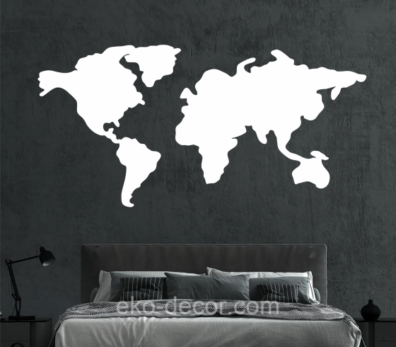 Декоративное настенное Панно «Карта», Декор на стену 110*54 см, Белый Киев