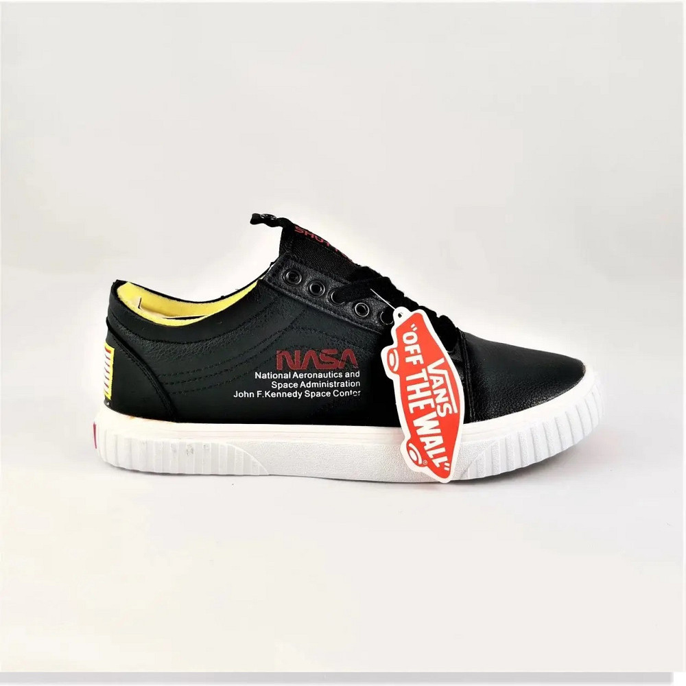 Кросівки NASA Shuttle Чорні Шкіряні Кеди Ванс Чоловічі (розміри: 41,42,43,44) Відео Огляд Дніпро - фото 9