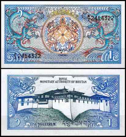 Бутан / Bhutan 1 Nhultrum (1986) Pick 12 UNC Полтава