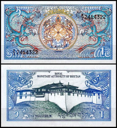 Бутан / Bhutan 1 Nhultrum (1986) Pick 12 UNC Полтава - изображение 1