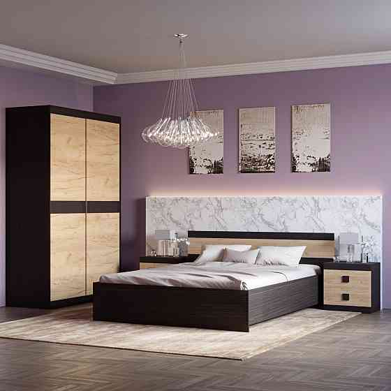 Спальня Соната Эверест Комплект 11 (модульная - 4 элемента) венге темный + дуб крафт золотой (DTM-2641) Днепр