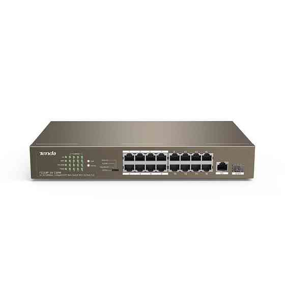 Коммутатор TENDA TEF1118P-16-150W (16xFE PoE, 1xGE/SFP, 135Вт max) Харків