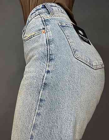 Джинсы женские Mikaletta 3249-13254 MOM RELAX jeans бананы высокая посадка стрейчевые голубые, голуб Одесса