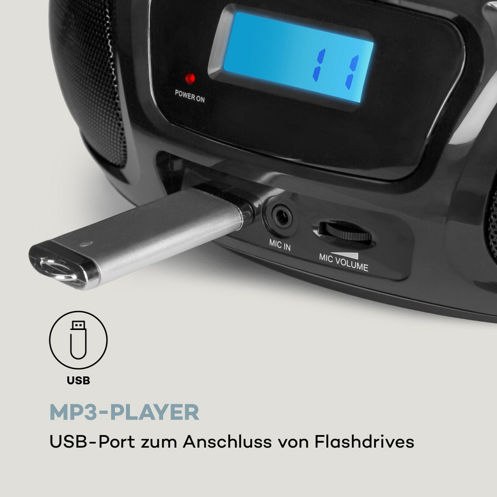 Roadie Sing CD Boombox FM Radio Light Show CD-плеер Микрофон Черный (Германия, читать описание) Ровно - изображение 4