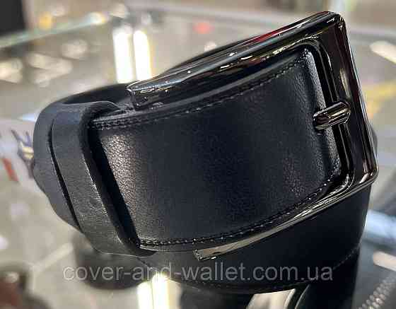 Широкий чоловічий ремінь з італійської шкіри синього кольору 40 мм PS Leather Київ