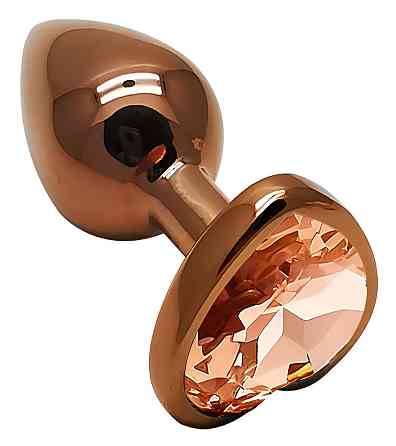 Анальная пробка с кристаллом EGZO - Dark Gold Heart Plug Yellow, size S Sex Aura Киев