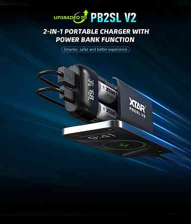 Універсальна мобільна батарея XTAR PB2SL V2 Black ( 21492 ) Харків