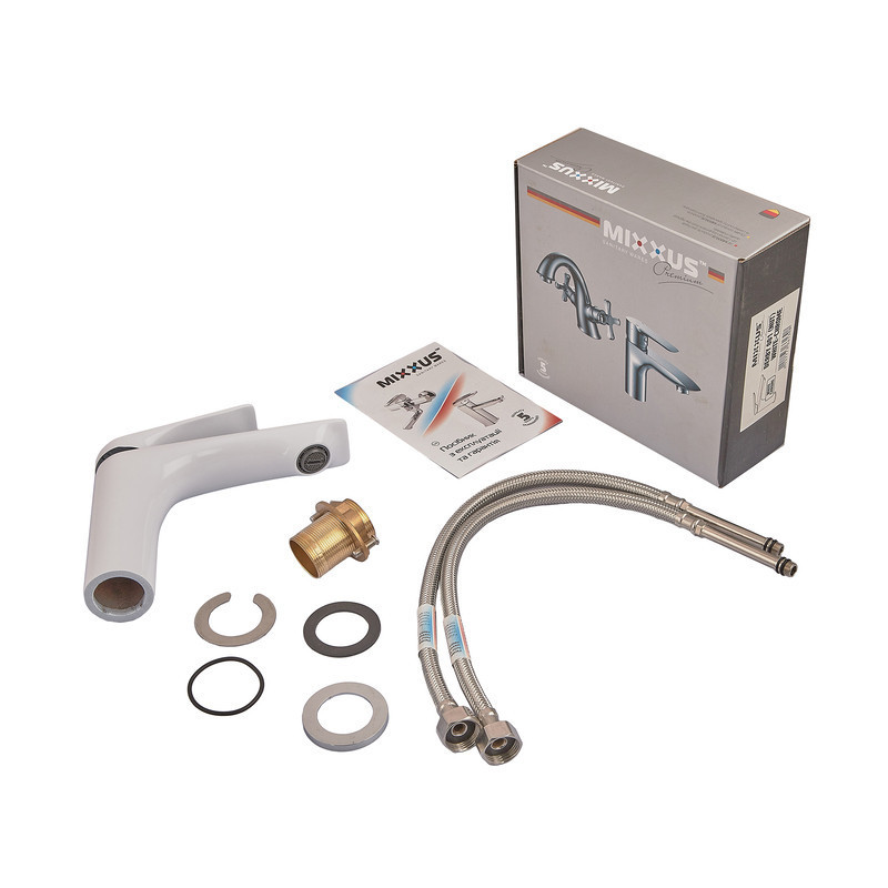 Змішувач для умивальника Mixxus Premium DERBY 001  WHITE-CHROME   ( MI6613 ) 39449 Харьков - изображение 3