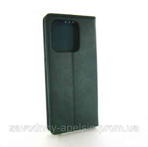 Чехол книжка Xiaomi Redmi 12C Poco C55 Кожаный (зеленый) Одесса