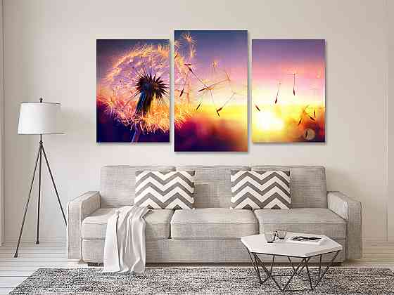 Модульна картина у вітальню/ спальню Кульбаба   Art-573_3 100x150 см Київ