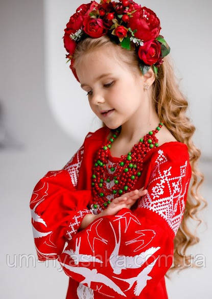 Сукня вишиванка червона з ластівками 98-164 Кривий Ріг - фото 4