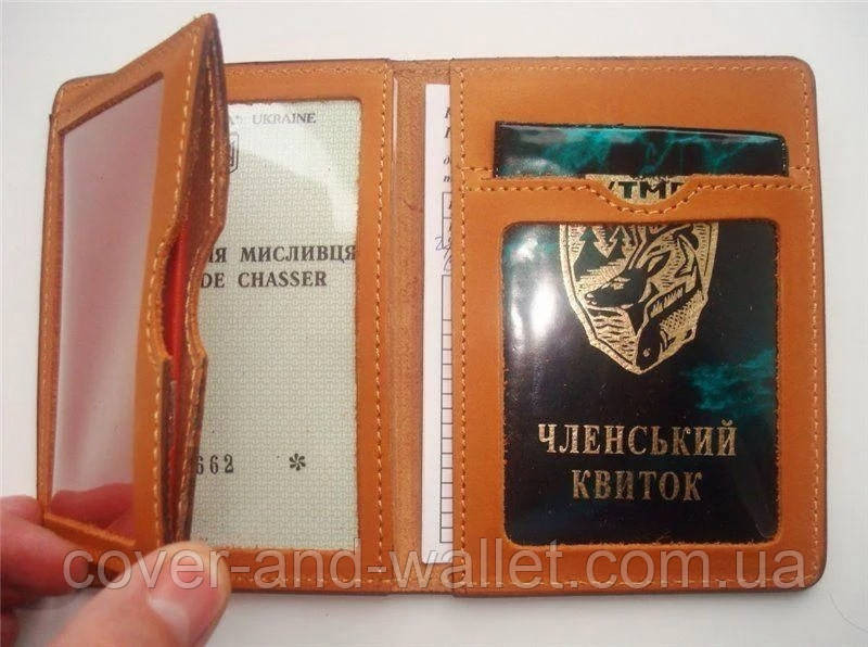 Чорна шкіряна обкладинка для документів мисливця Киев - изображение 7