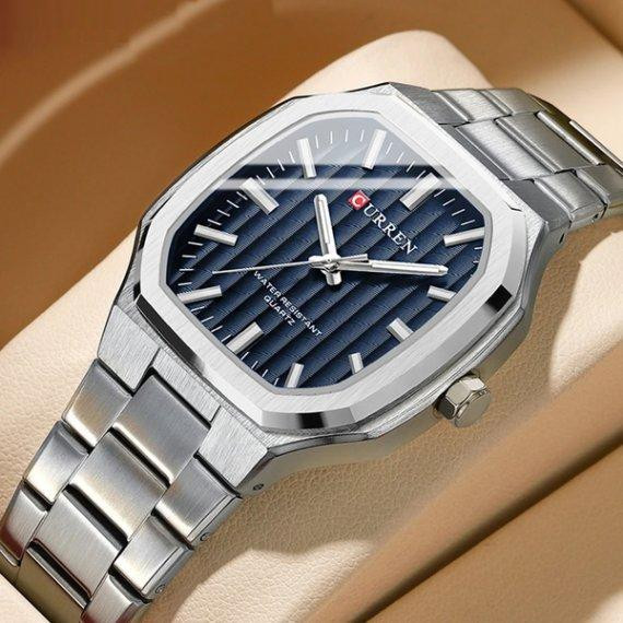 Годинник чоловічий наручний Curren Quadro (Сріблястий) Київ - фото 2