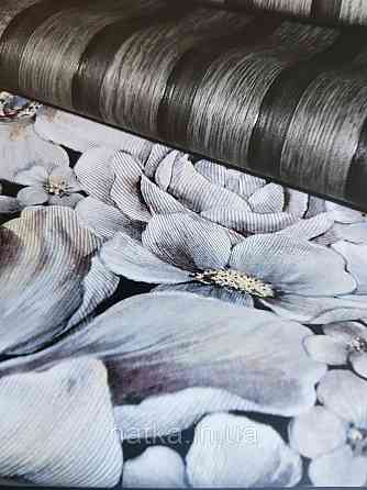 Шпалери вінілові на флізелін Marburg Floralia 1.06х10 квіти піони сині, блакитні, коричневі 33905 Київ