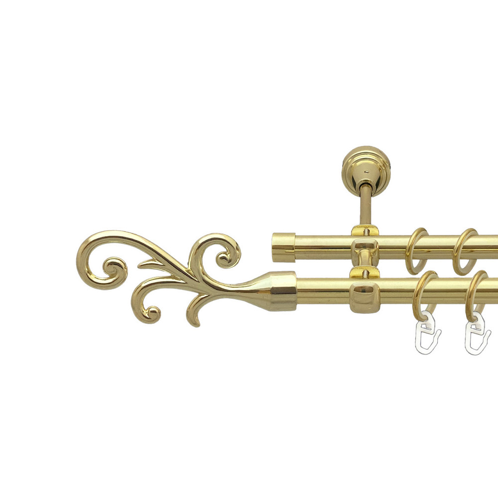 Карниз Orvit Фала металевий дворядний відкритий Золото 16\16 мм 240 см (00-00014301) Львов - изображение 1