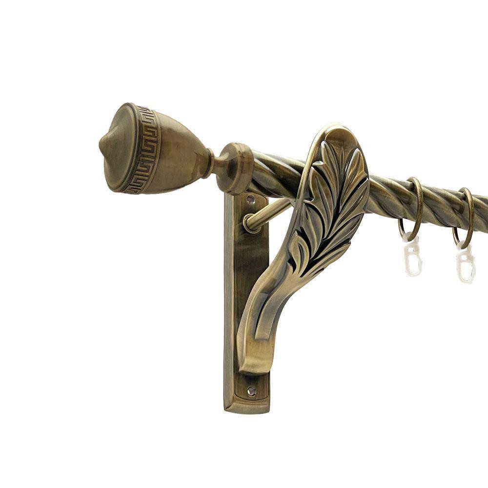 Карниз Orvit Афіна металевий однорядний ретро скручена труба кільце металеве Антик 25 мм 160 см (00-00018400) Львов - изображение 1