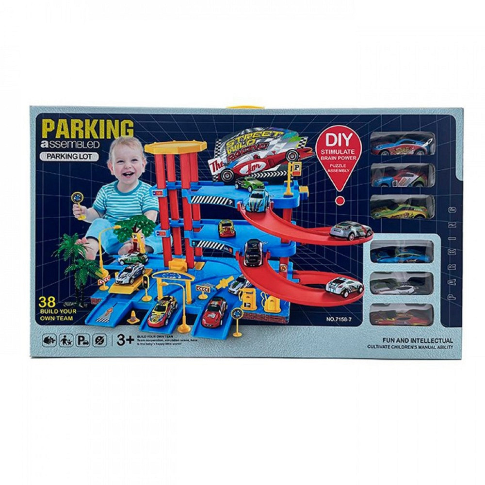 Гараж паркування 3 поверхи 6 шт машинок дорожні знаки (7158-7) Чернігів - фото 2