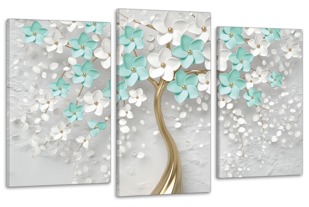 Модульная картина в гостиную / спальню Квіткове дерево  бірюза Art-692_3 100x150 см Киев - изображение 1