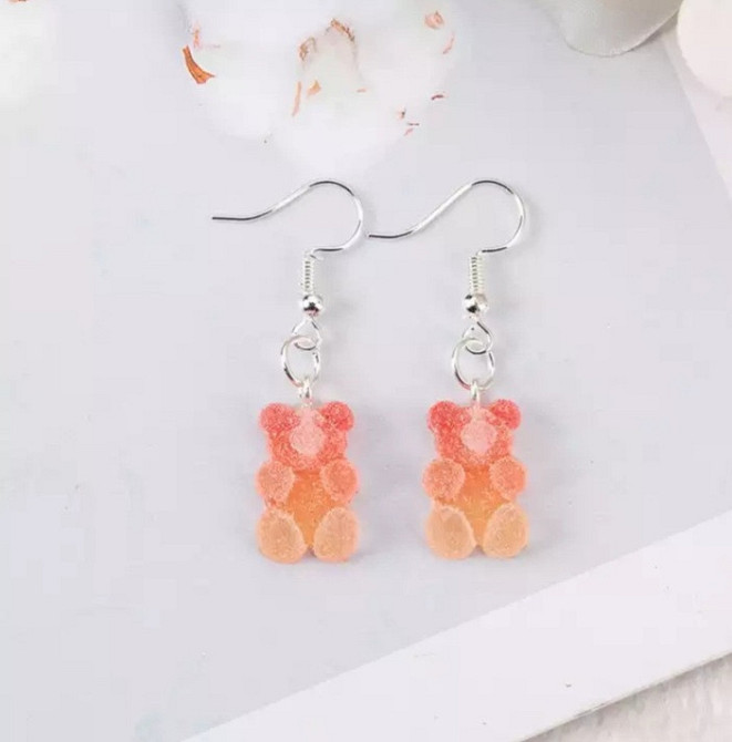 Детские серьги мишки - размер мишки 1,7см, смола Киев - изображение 1