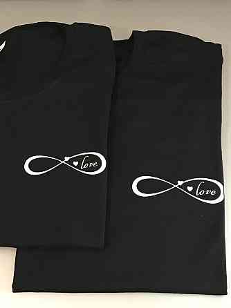 Парні футболки для хлопця та дівчини зі знаком нескінченності та написом LOVE Чернівці