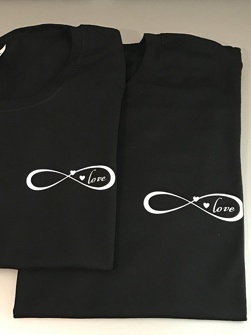 Парні футболки для хлопця та дівчини зі знаком нескінченності та написом LOVE Чернівці - фото 1