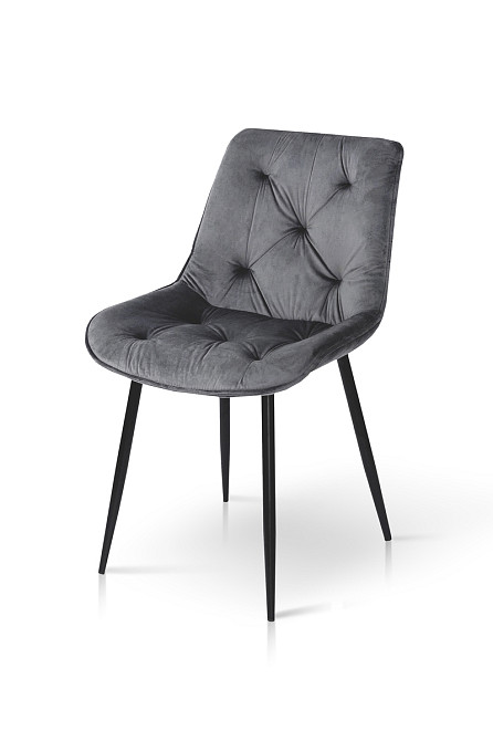 Стілець Прадо чорний/ велюр сірий Київ - фото 2