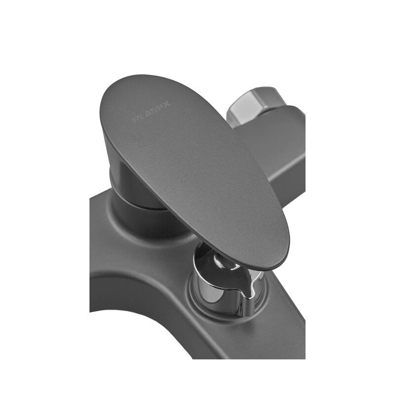 Змішувач для ванни Plamix CEZAR-009 EURO SET Graphite, зі шлангом, лійкою та кронштейном   ( PM0694 ) 28258 Харків - фото 5