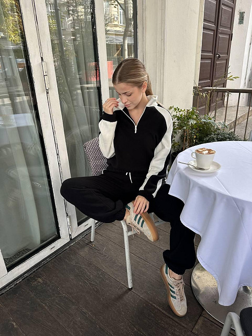 Женский стильный теплый костюм двойка из двустороннего флиса. Черный, 46/48 Одесса - изображение 10