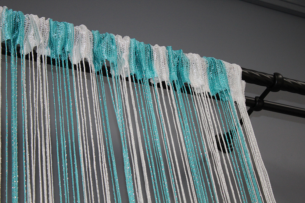 Штори-нитки з люрексом Лазурний з білим 300х300см 1 шт (61-028) Київ - фото 7