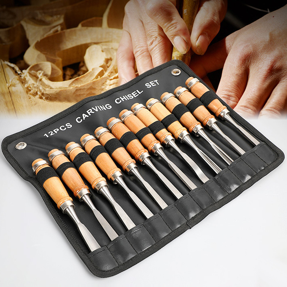 Набір різців по дереву 12 шт в чохлі SBR Київ - фото 1