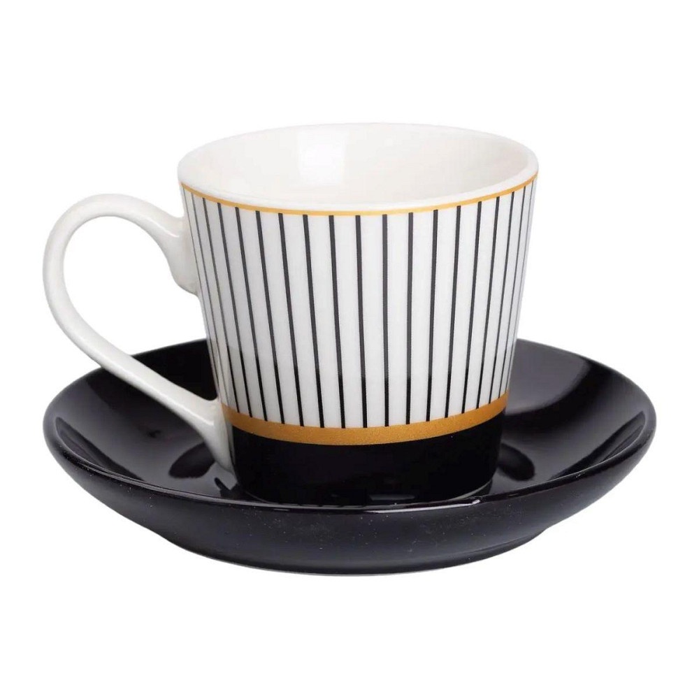 Фарфоровая чашка с черным блюдцем 200 мл RX-N24708WP Киев - изображение 1