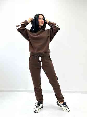 Спортивний костюм на флісі "Chicago" оптом | Батал | Розпродаж моделі Шоколадний, 50-52 Київ