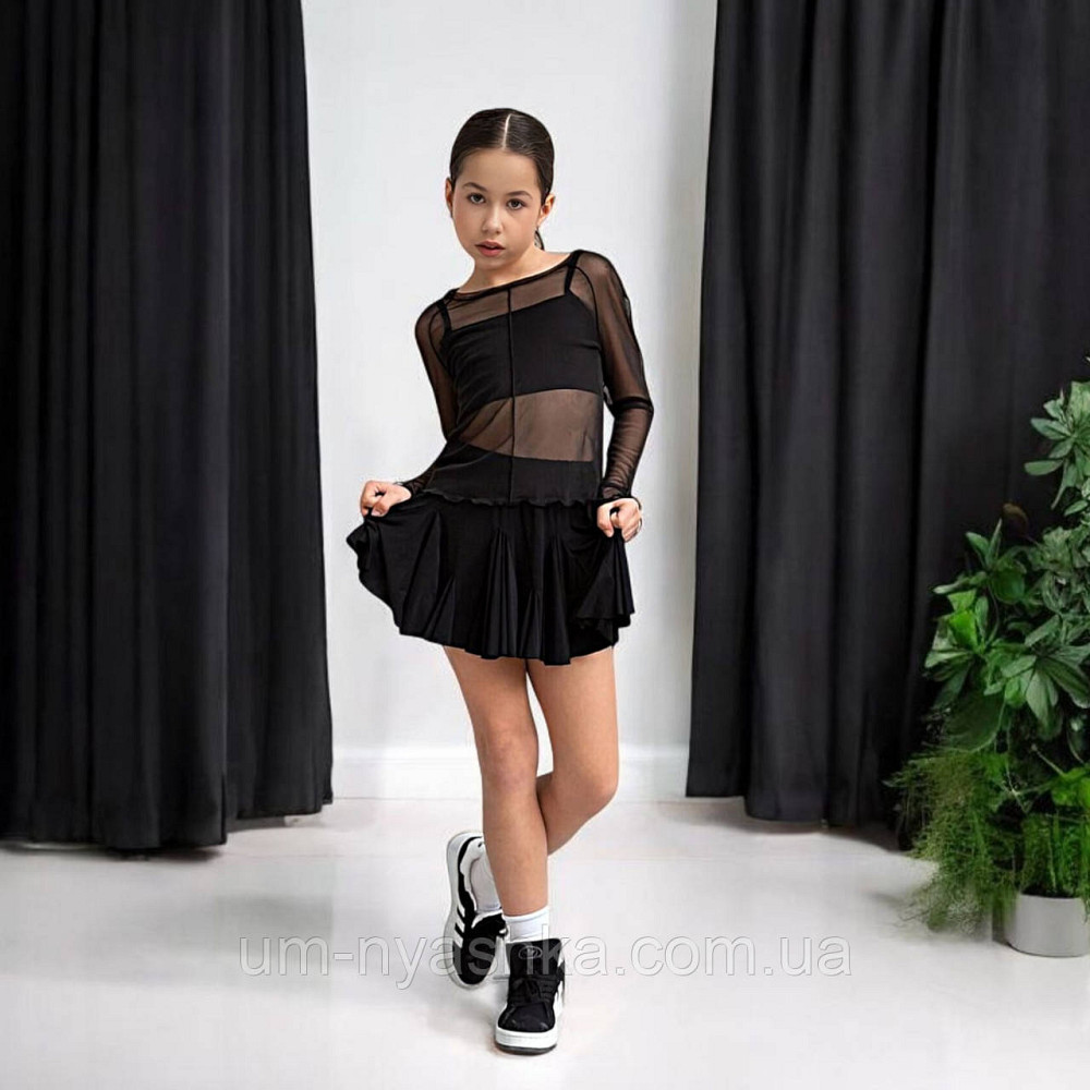 Костюм тройка юбка-шорты+топ+сетка на 146-164 Кривой Рог - изображение 3