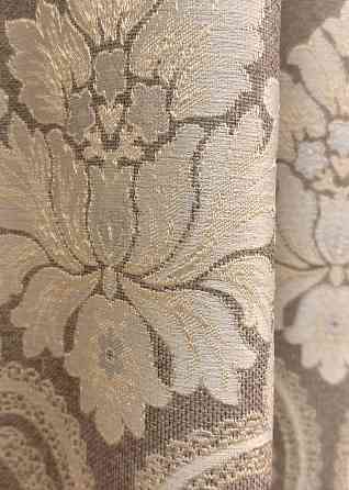 Комплект готовых штор VR-Textil Лен Корона Мария № 1269ш Капучино с бежевым 200х270 см 2 шт (32-302) Киев