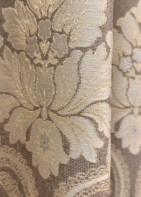 Комплект готовых штор VR-Textil Лен Корона Мария № 1269ш Капучино с бежевым 200х270 см 2 шт (32-302) Киев - изображение 5