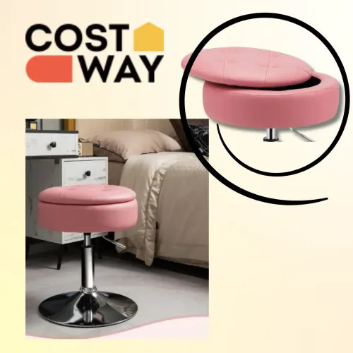Кресло табурет вращающееся с местом для хранения розовое для спальни и гостиной Киев - изображение 8