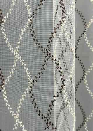 Тюль фатин с вышивкой и люрексом Цвет молочный с венге 1837т Киев