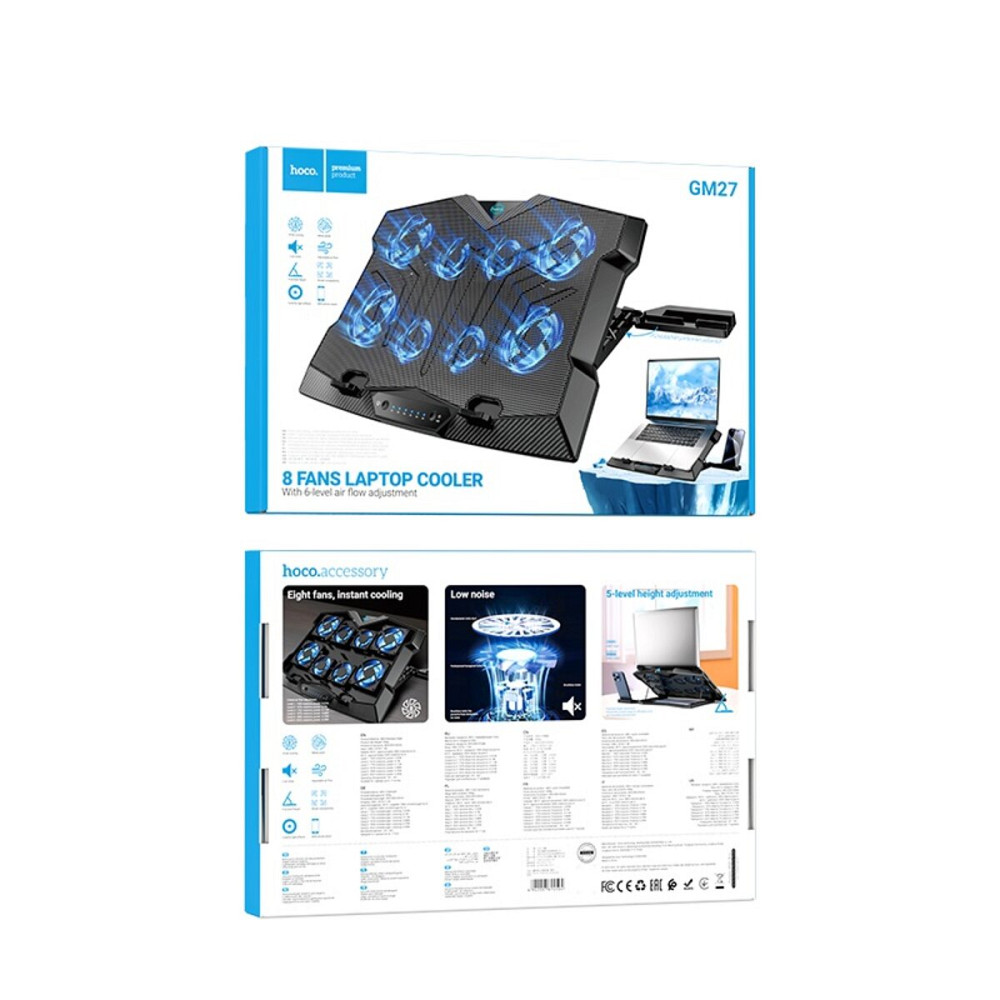Підставка для ноутбука HOCO GM27 Monte notebook cooling fan Black (6942007614504 ) Киев - изображение 5
