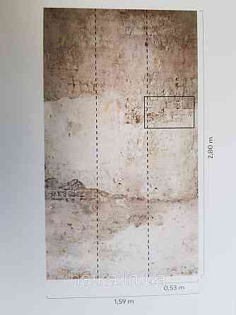 Шпалери вінілові Grandeco One roll one motif 1.59x2.8 панно мурал 3д лофт стіна під цеглу коричневий бежевий Київ